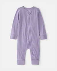 Carters Baby Girl 2-Way Zip PurelySoft Sleep & Play Pajama - Purple Purple 6M