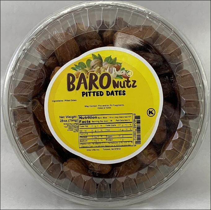 slide 1 of 1, Baro Nuts B/Nut Pit Dates 28Z, 28 oz