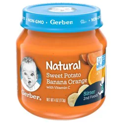 Gerber 2nd Foods Natural for Baby Baby Food, Sweet Potato Banana Orange, 4 oz Jar