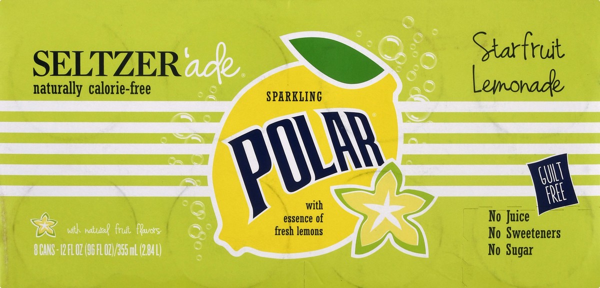 slide 8 of 9, Polar Starfruit Lemonade Seltzer Ade - 8 ct, 8 ct