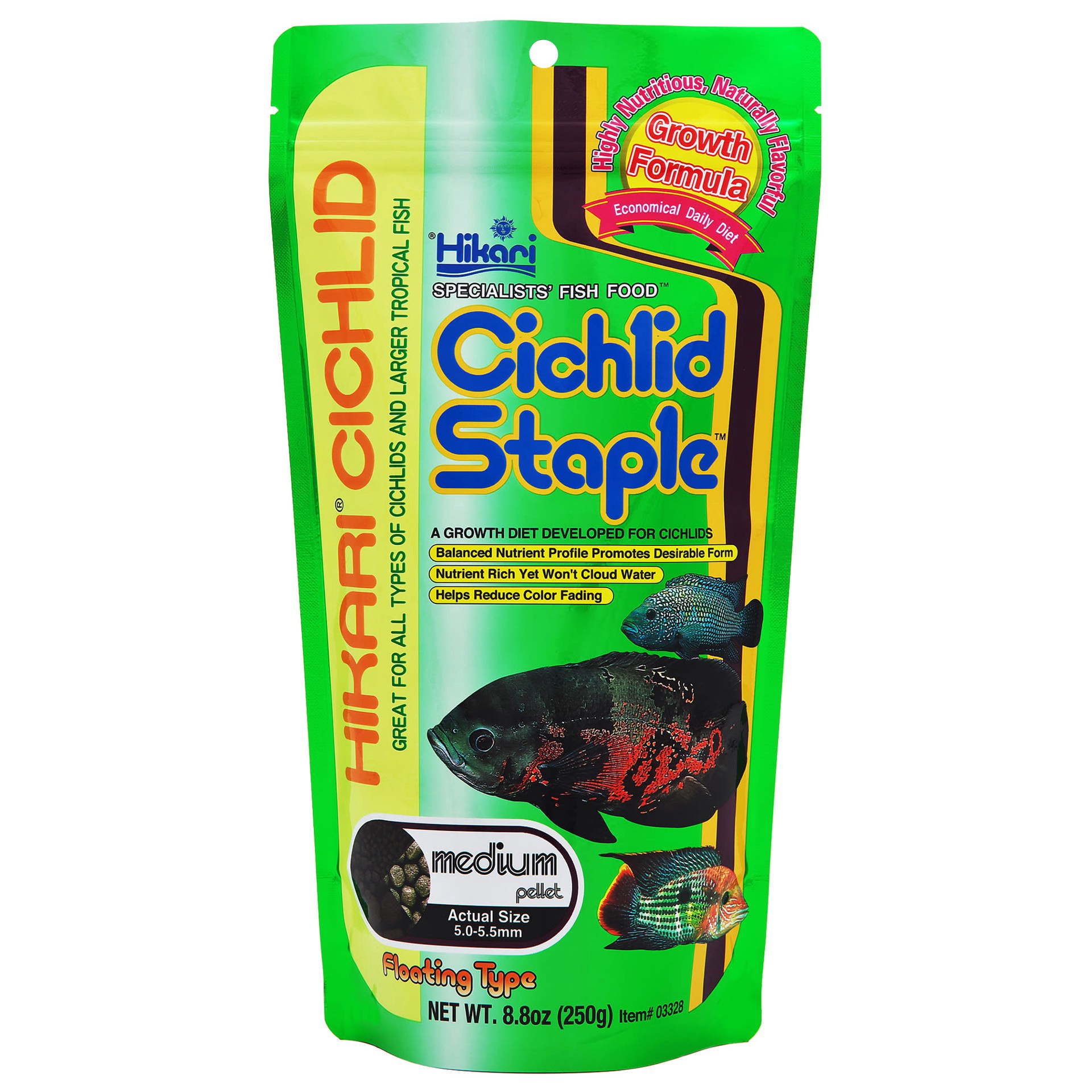 slide 1 of 1, Hikari Cichlid Staple Medium Pellets, 8.8 oz