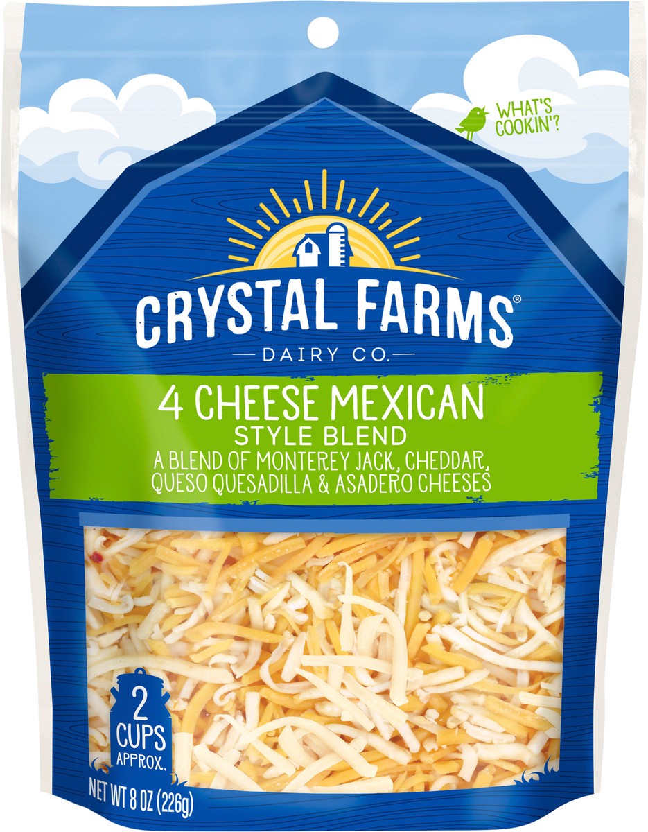 slide 1 of 10, Crystal Farms Shredded Mexican Chees, 8 oz