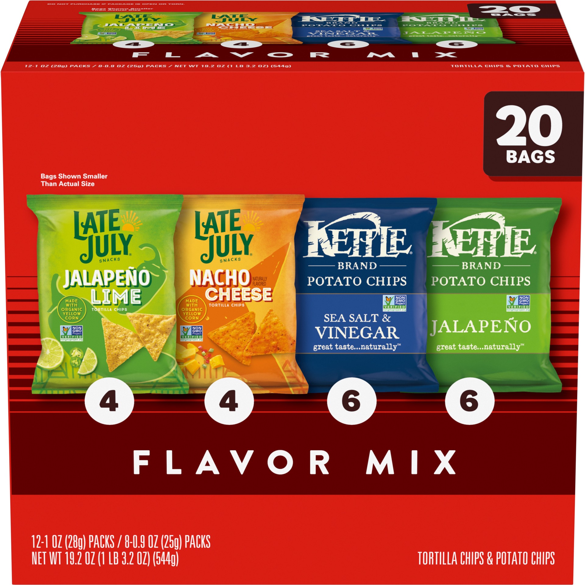 slide 1 of 6, Kettle Brand Flavored Chip Mix Variety Pack, 19.200 oz