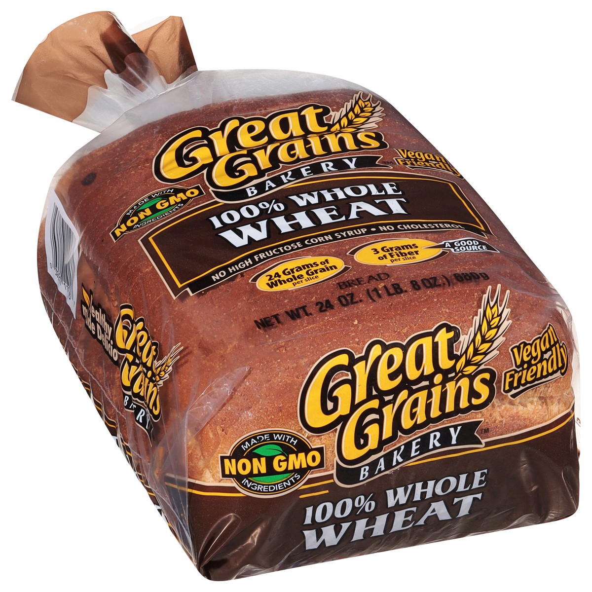 slide 3 of 12, Great Grains Bakery 100% Whole Wheat Bread 24 oz, 24 oz