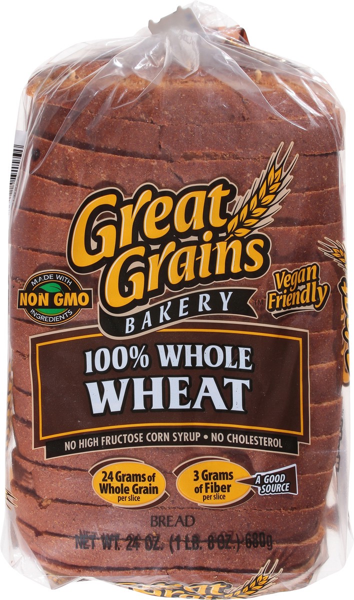 slide 11 of 12, Great Grains Bakery 100% Whole Wheat Bread 24 oz, 24 oz