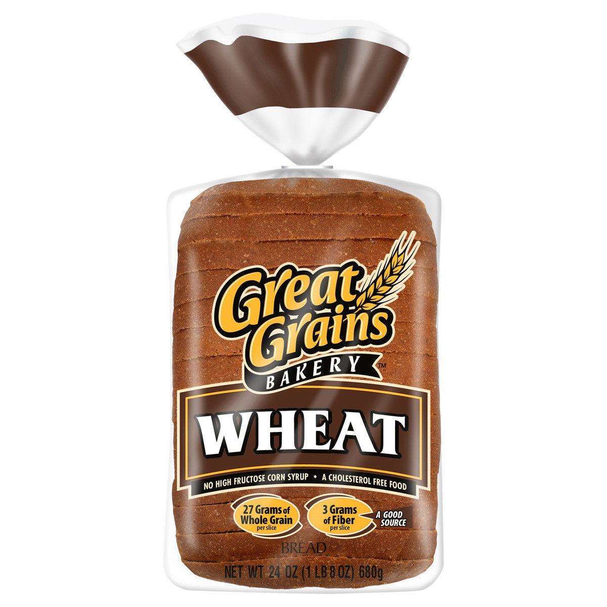 slide 1 of 12, Great Grains Bakery Wheat Bread 24 oz, 24 oz