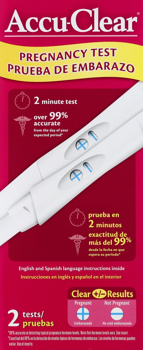 slide 1 of 6, Accu Clear Pregnancy Test 2 ea, 2 ct