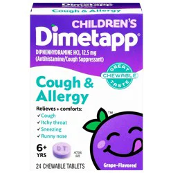 Dimetapp 6+ Yrs Children's Grape Flavored Cold & Cough 24 Chewable Tablets