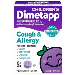 Dimetapp 6+ Yrs Children's Grape Flavored Cold & Cough 24 Chewable Tablets