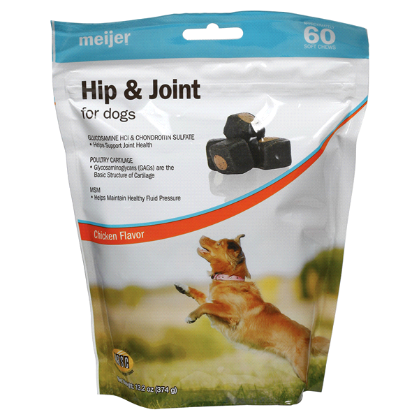 slide 1 of 2, Meijer Hip & Joint Glucosamine HCI for Dogs, Chicken, 1 ct