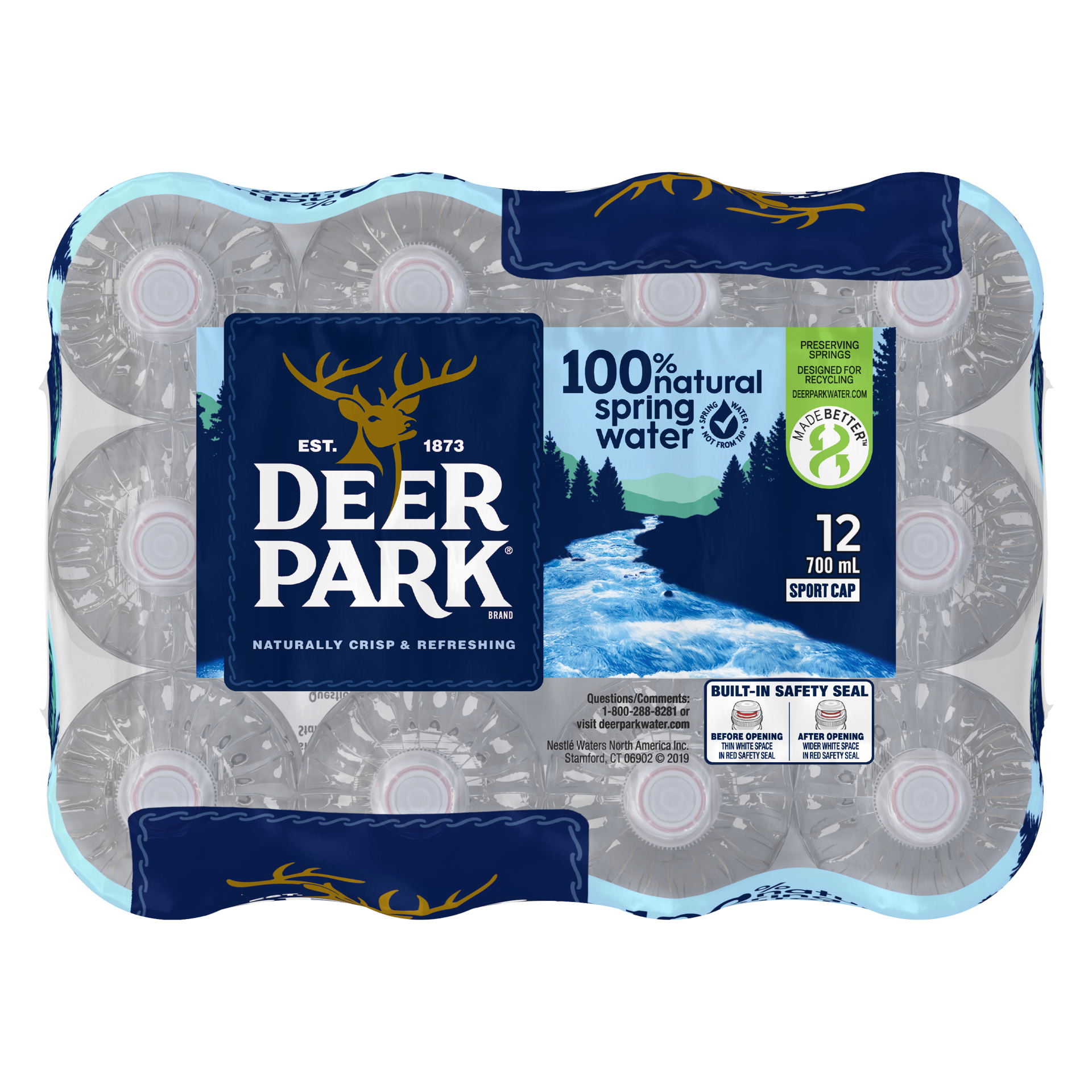 slide 2 of 5, DEER PARK Brand 100% Natural Spring Water, 23.7-ounce plastic sport cap bottles (Pack of 12), 23.7 oz