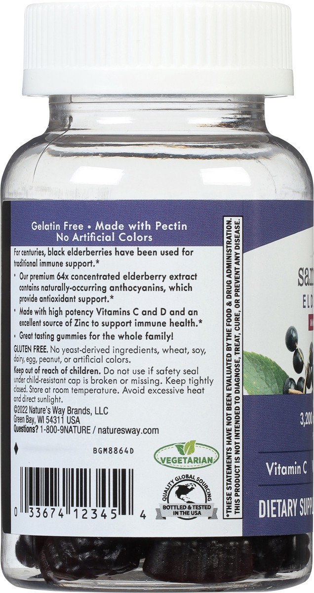 slide 3 of 9, Nature's Way Elderberry Sambucus 40 Gummies, 40 ct