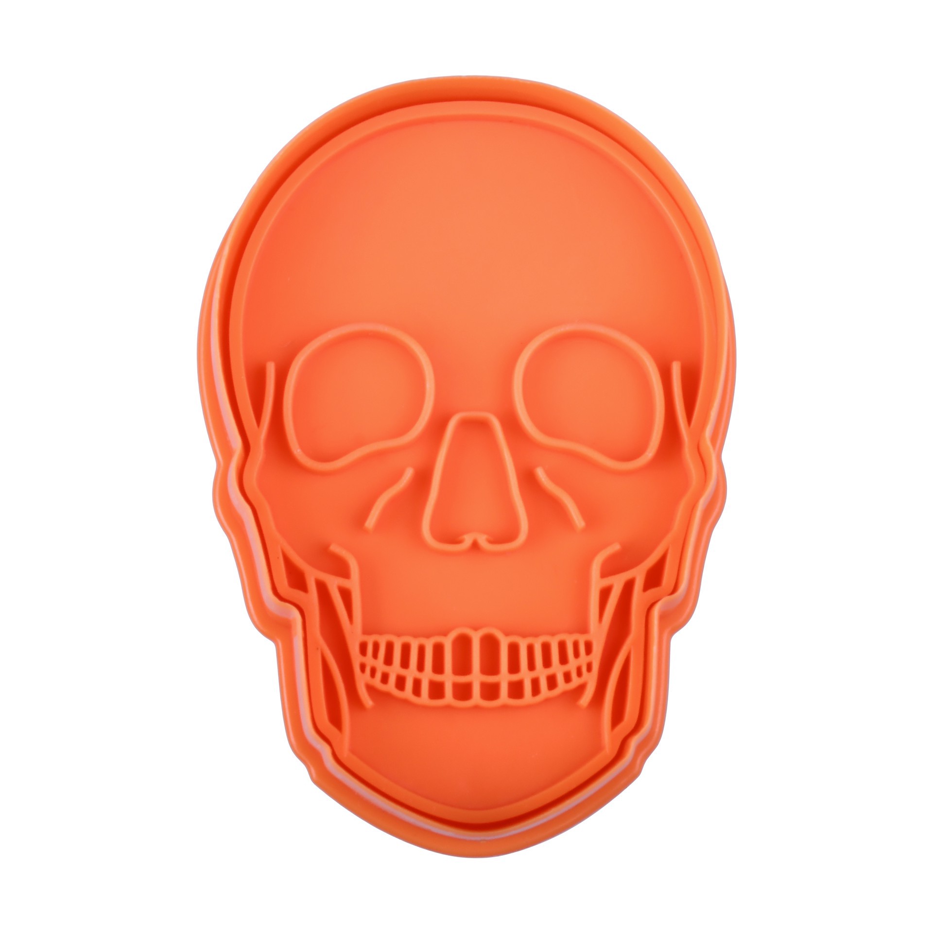 slide 2 of 4, 3" Skull Cookie Stamper By Makery, 3 in