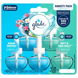 Glade PlugIns Refills Air Freshener, Aqua Waves and Sky & Sea Salt, 1.34 oz, 5 count
