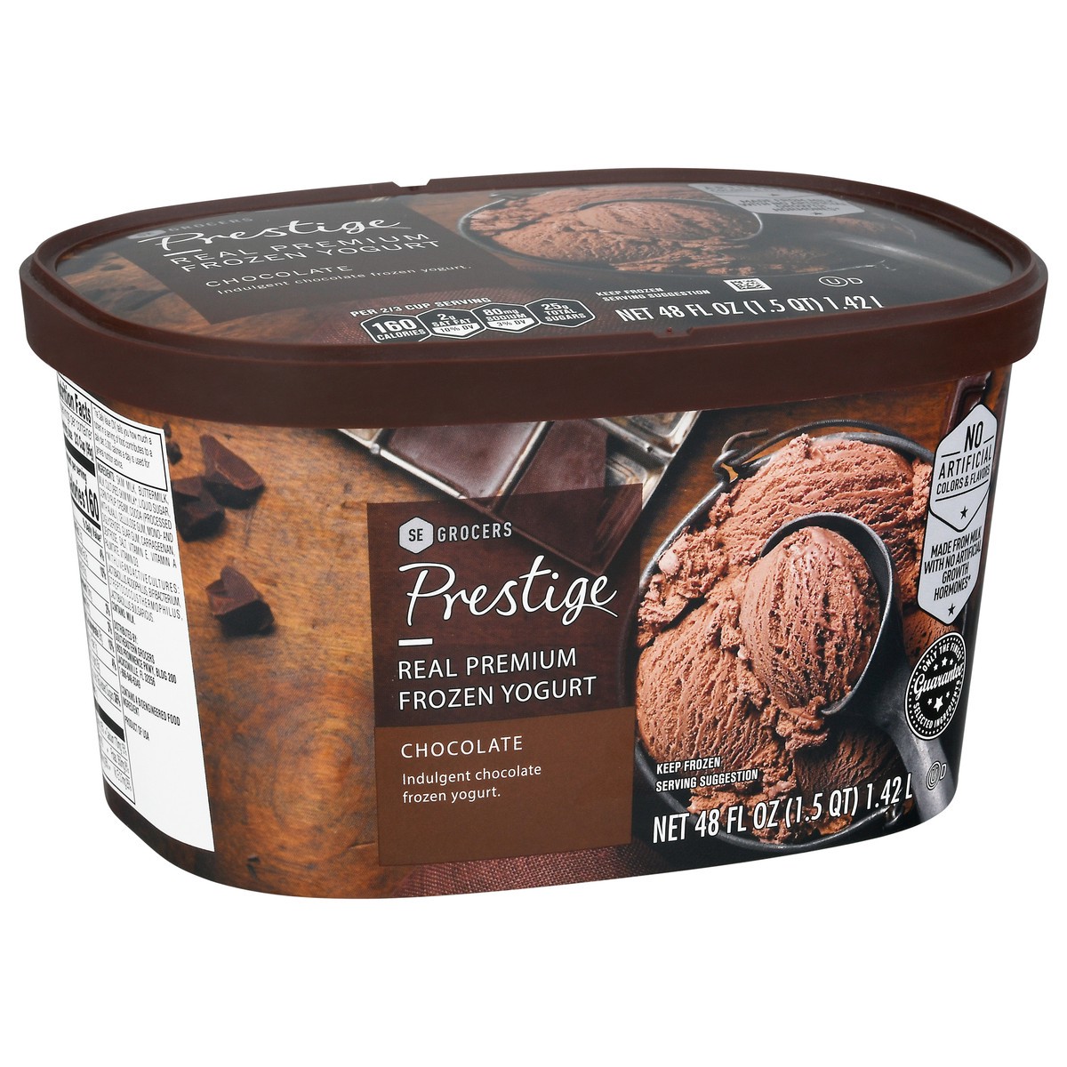 slide 4 of 9, Prestige Real Premium Frozen Yogurt Chocolate, 48 oz