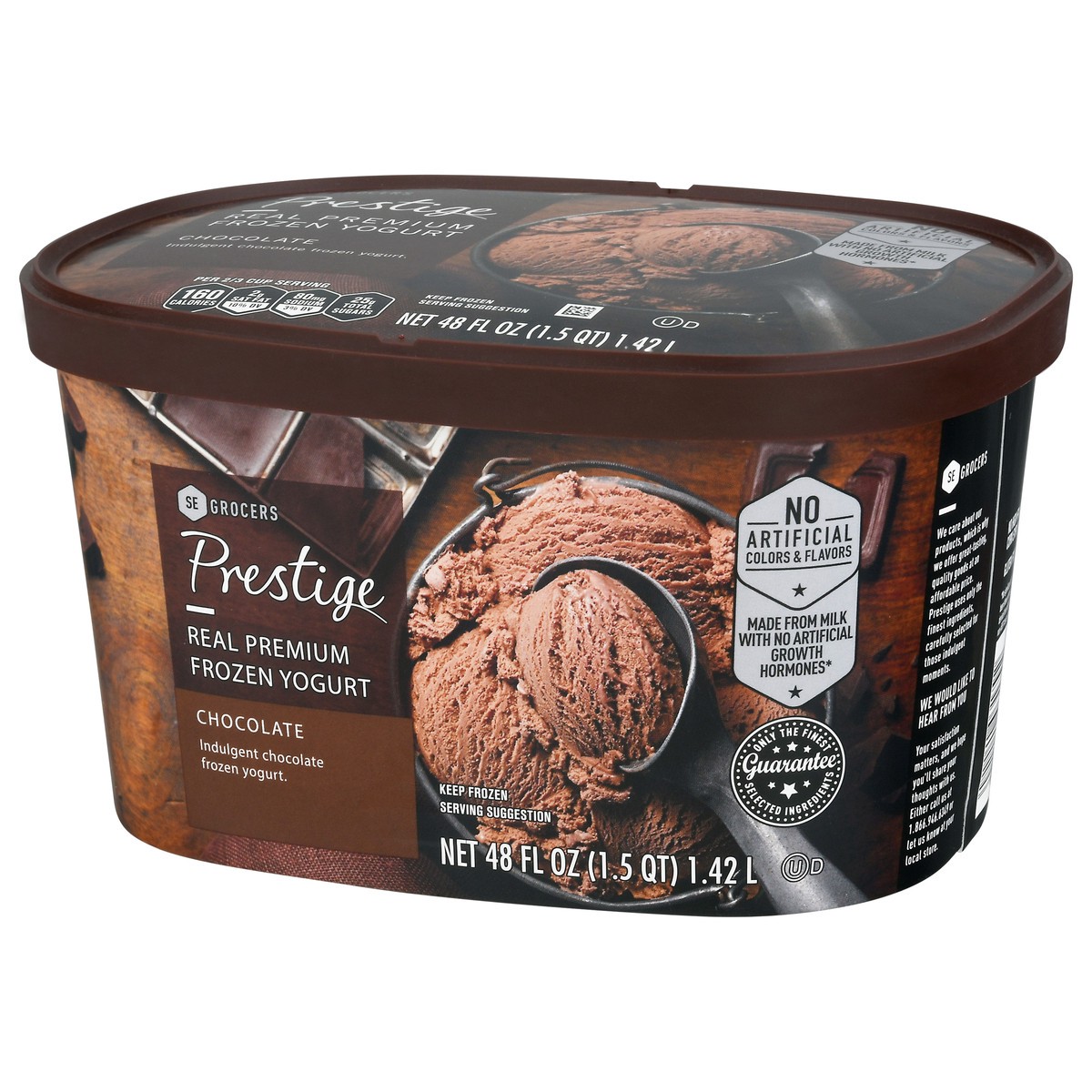 slide 2 of 9, Prestige Real Premium Frozen Yogurt Chocolate, 48 oz