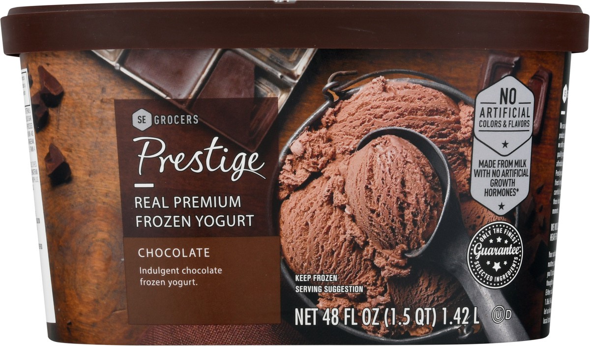 slide 3 of 9, Prestige Real Premium Frozen Yogurt Chocolate, 48 oz