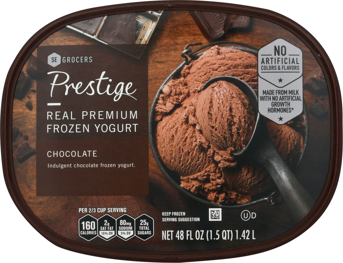 slide 7 of 9, Prestige Real Premium Frozen Yogurt Chocolate, 48 oz