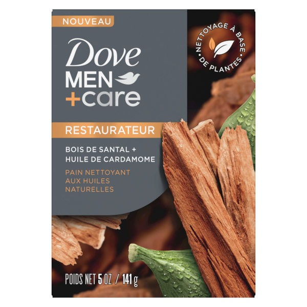 slide 13 of 21, Dove Men+Care 5 oz Cleansing Bar Soap Sandalwood + Cardamom Oil, 5 oz