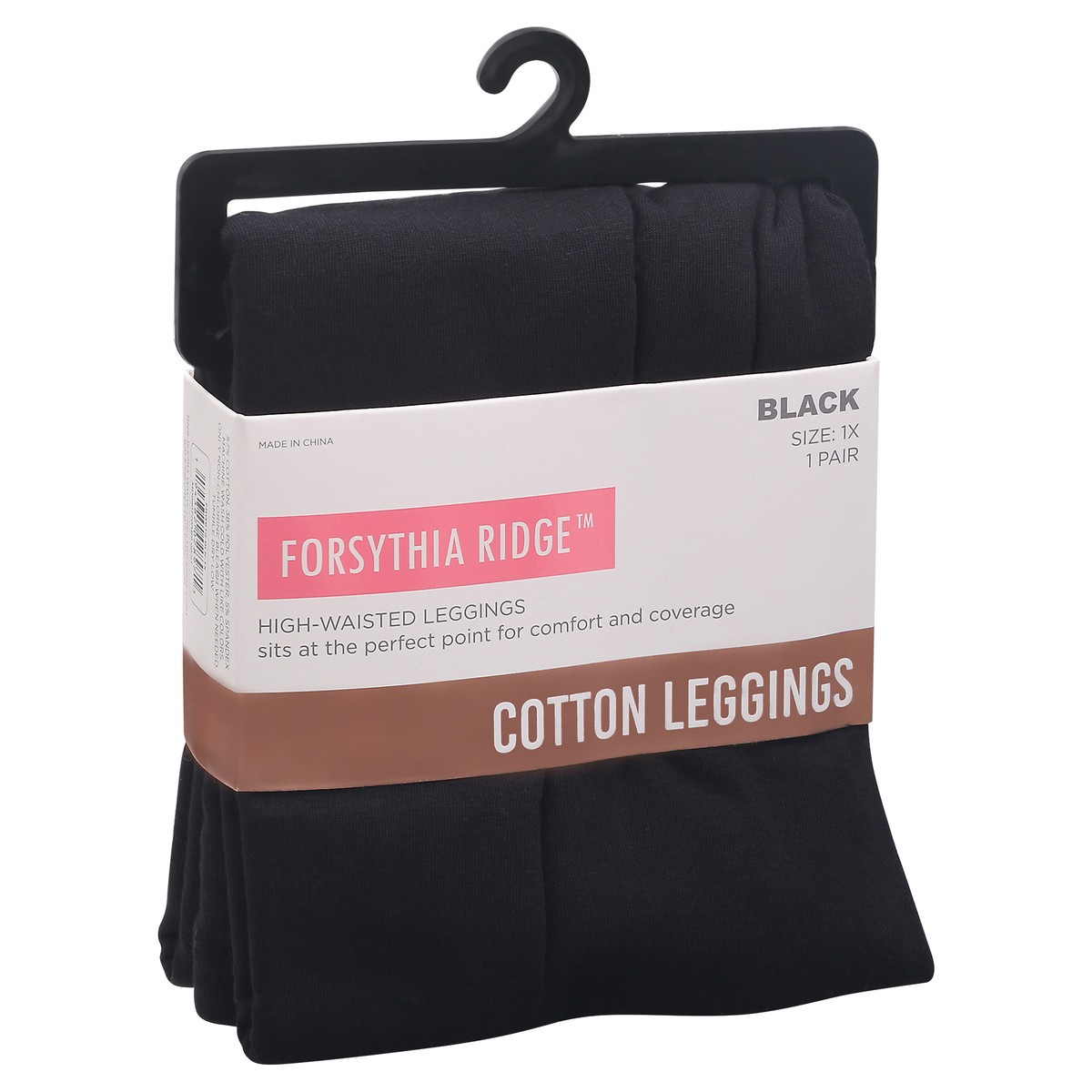 slide 4 of 9, Forsythia Ridge 1X Black Cotton Leggings 1 ea, 1 ct