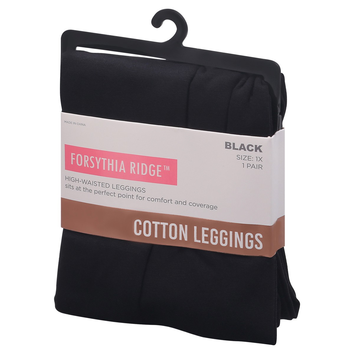 slide 5 of 9, Forsythia Ridge 1X Black Cotton Leggings 1 ea, 1 ct