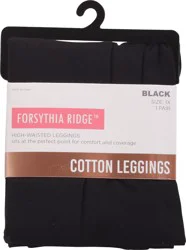 Forsythia Ridge 1X Black Cotton Leggings 1 ea