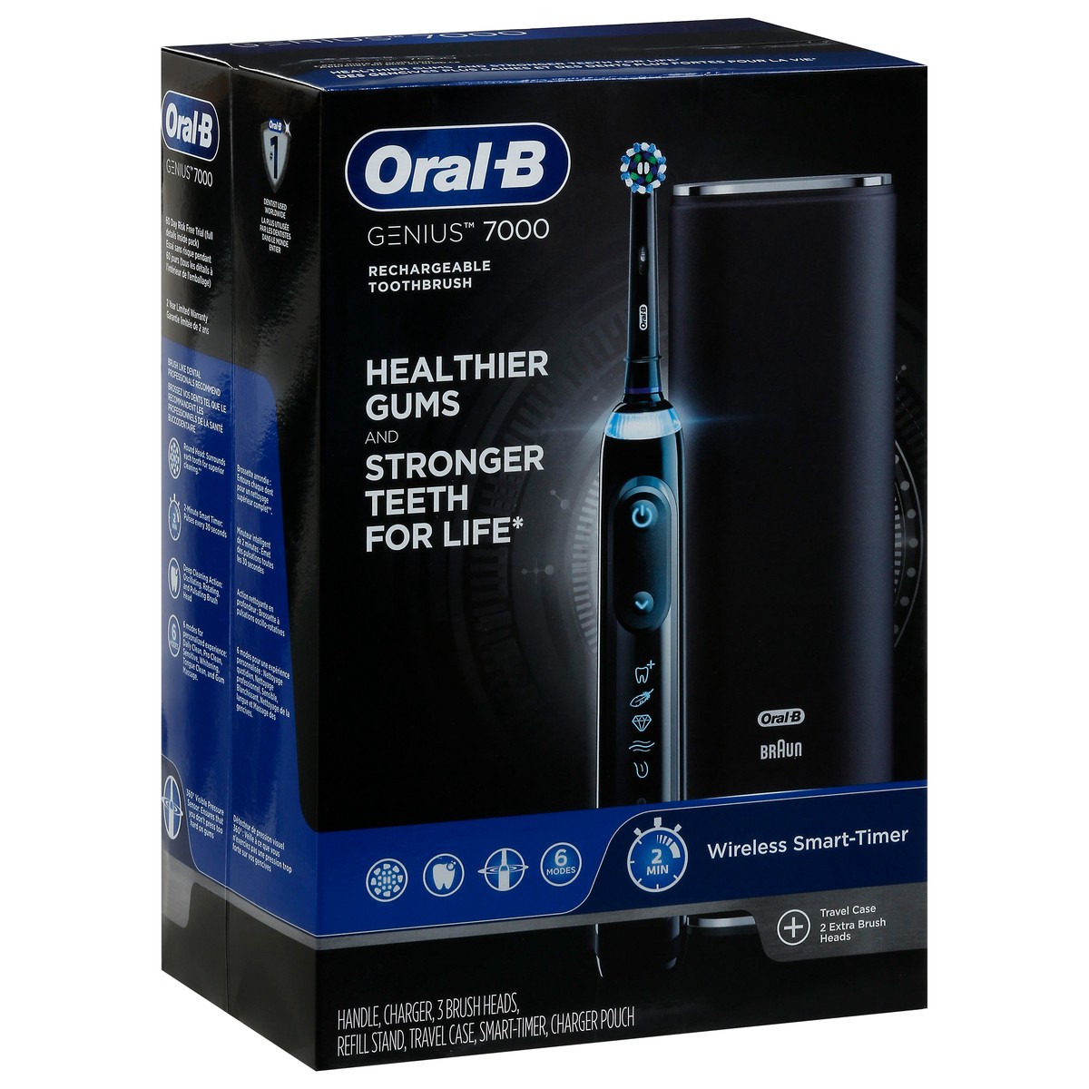 slide 4 of 10, Oral-B Genius 7000 Rechargeable Toothbrush 9 Pieces, 1 ct