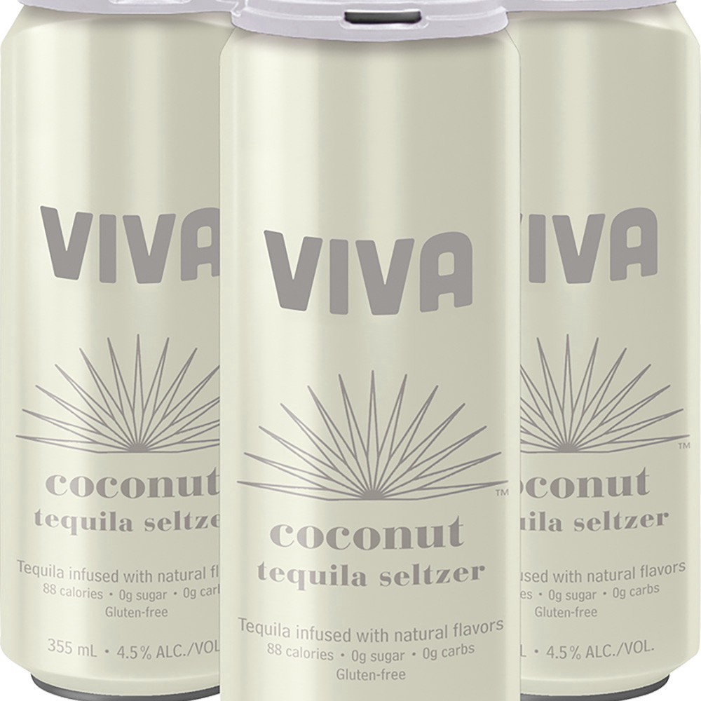 slide 1 of 1, Viva Coconut Tequila Seltzer, 4 ct; 12 oz