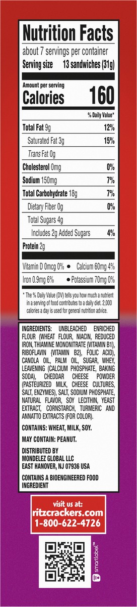 slide 9 of 9, Ritz Bits Cheese Cracker Sandwiches 7.5 oz, 7.5 oz