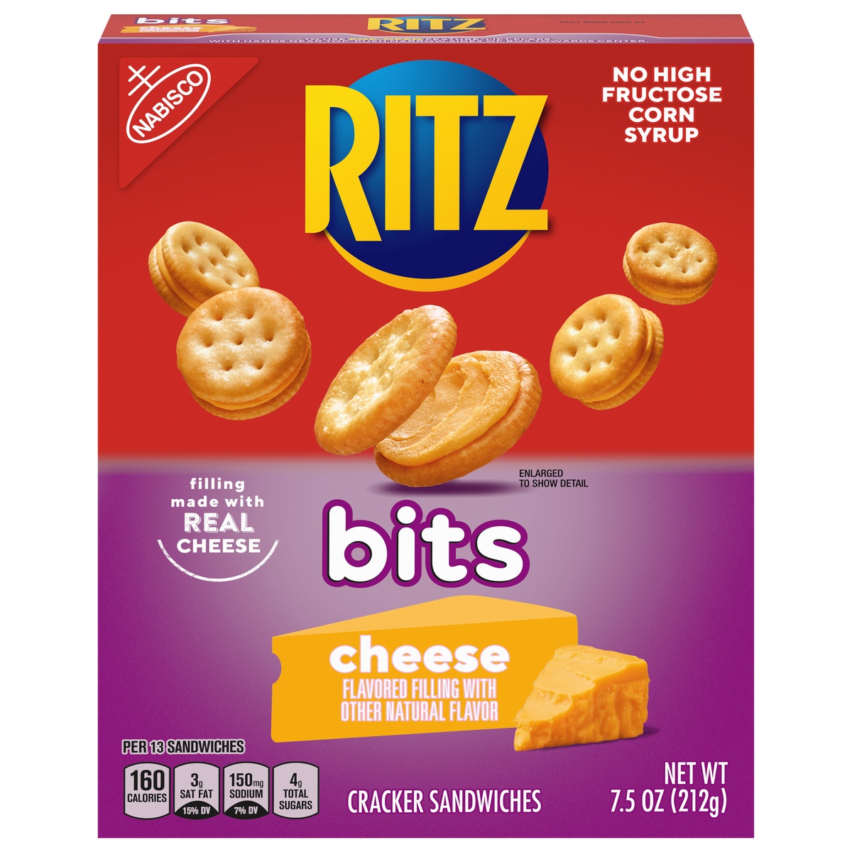 slide 1 of 1, Ritz Cheese Cracker Sandwiches Cheese, 7.5 oz