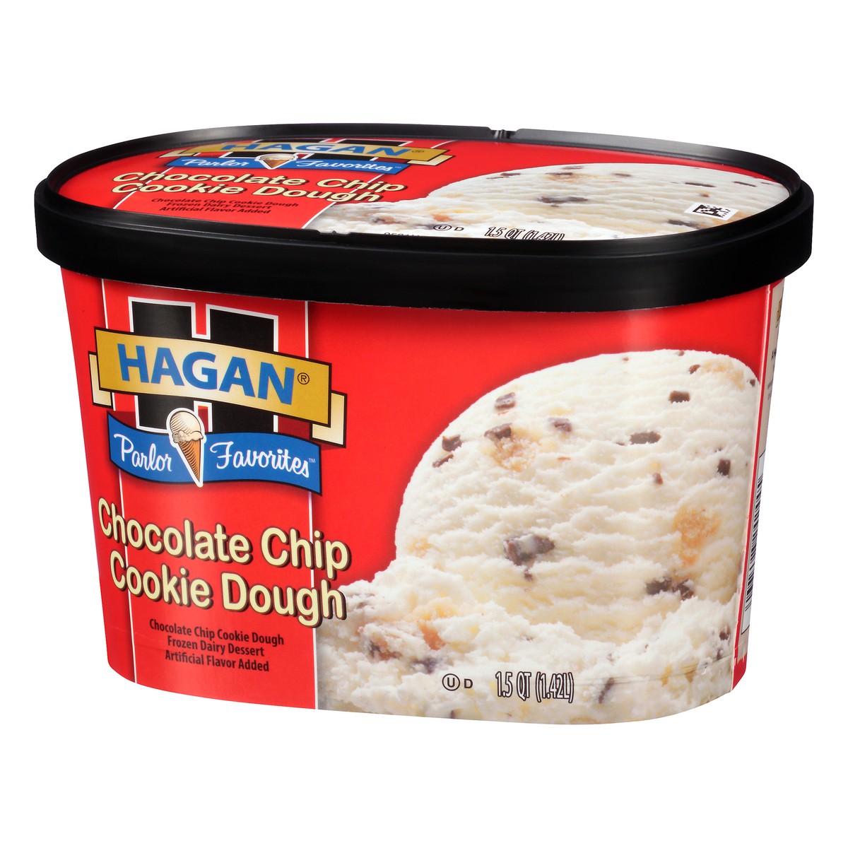slide 2 of 9, Hagan Parlor Favorites Chocolate Chip Cookie Dough Ice Cream 1.5 qt. Tub, 1.42 liter