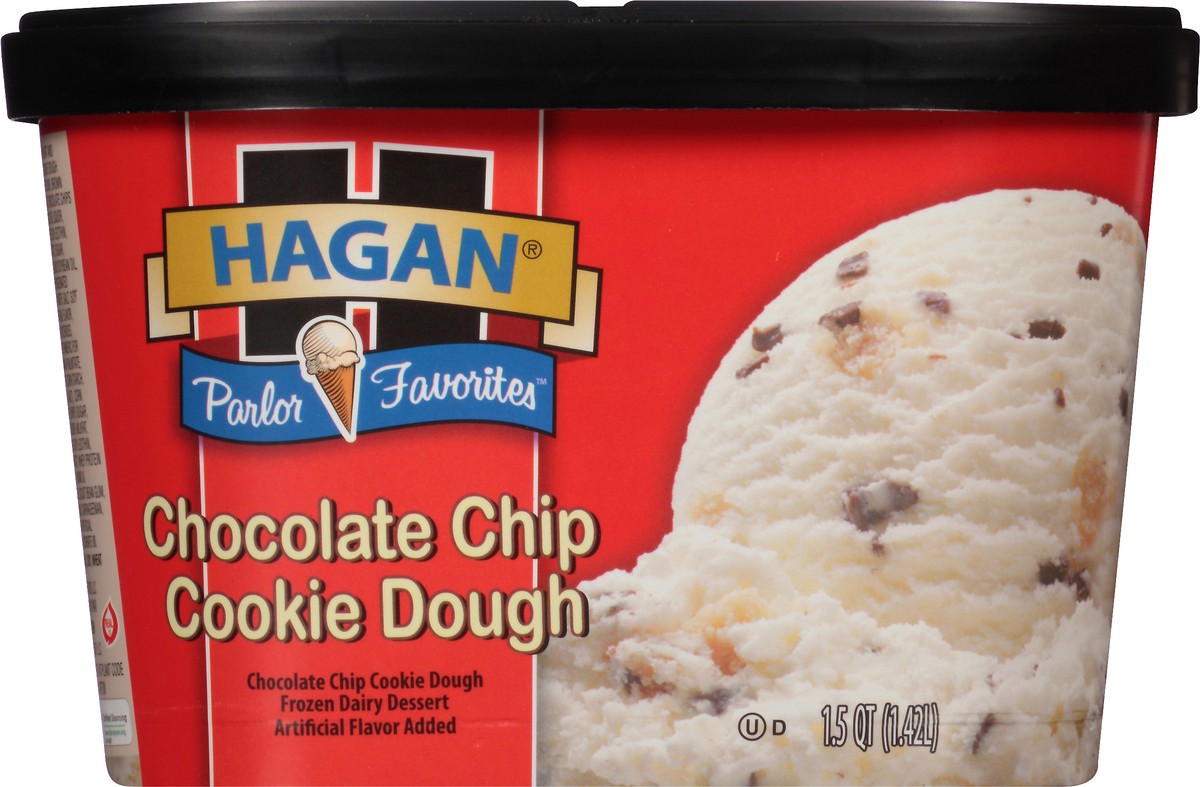 slide 8 of 9, Hagan Parlor Favorites Chocolate Chip Cookie Dough Ice Cream 1.5 qt. Tub, 1.42 liter