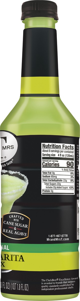 slide 7 of 7, Mr & Mrs T Margarita Mix, 1 L bottle, 33.8 fl oz