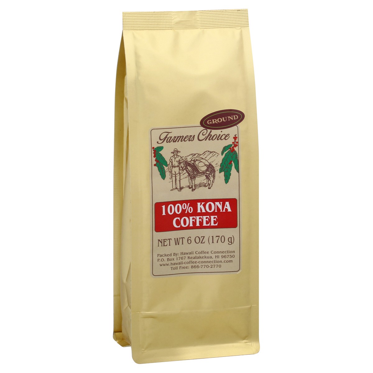 slide 6 of 8, Farmers Choice Ground 100% Kona Coffee - 6 oz, 6 oz