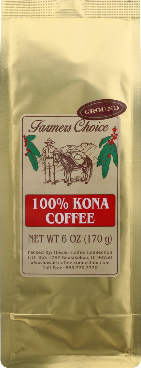 slide 5 of 8, Farmers Choice Ground 100% Kona Coffee - 6 oz, 6 oz