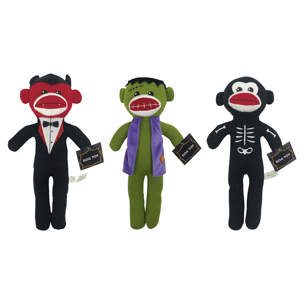 Meijer Halloween Sock Monkey Pet Toy, Assortment 1 ct Shipt