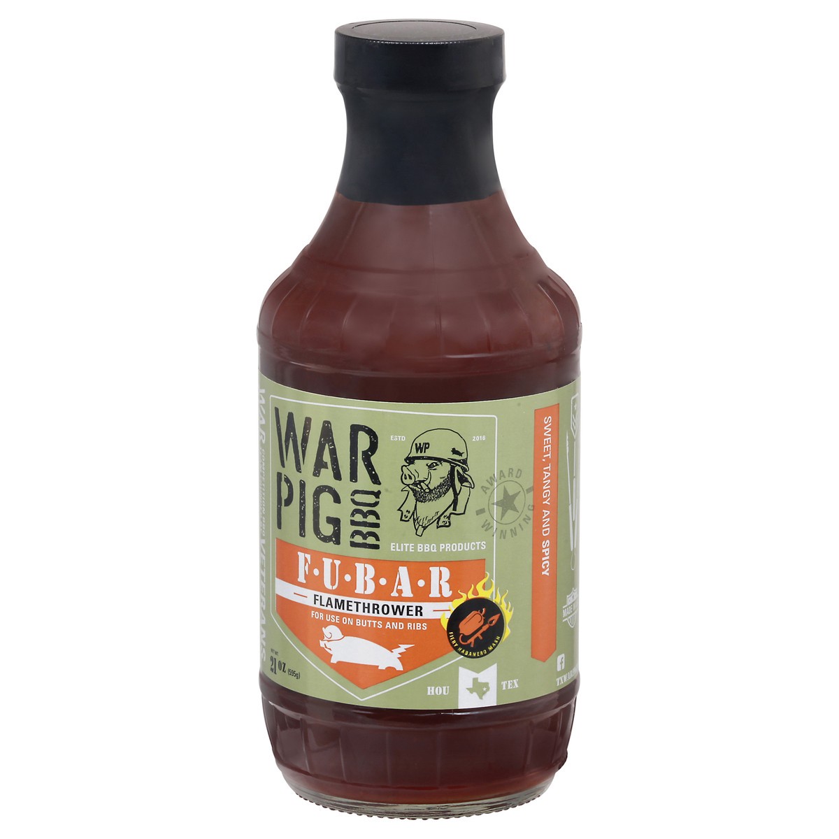 slide 3 of 9, WarPig BBQ Sweet Tangy And Spicy Sauce 21 oz Bottle, 21 oz