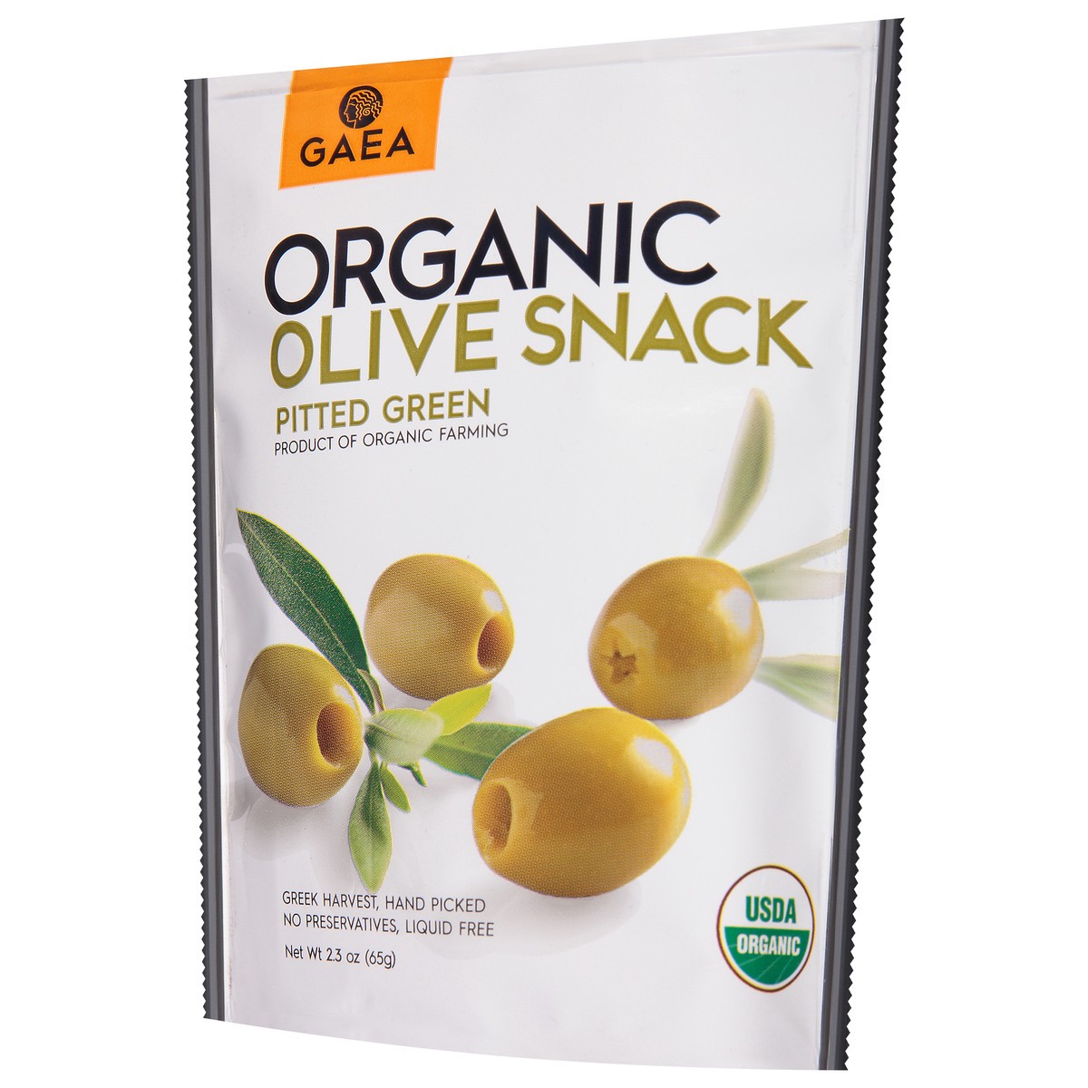 slide 11 of 12, Gaea Organic Pitted Green Olive Snack - 2.3 oz, 2.3 oz