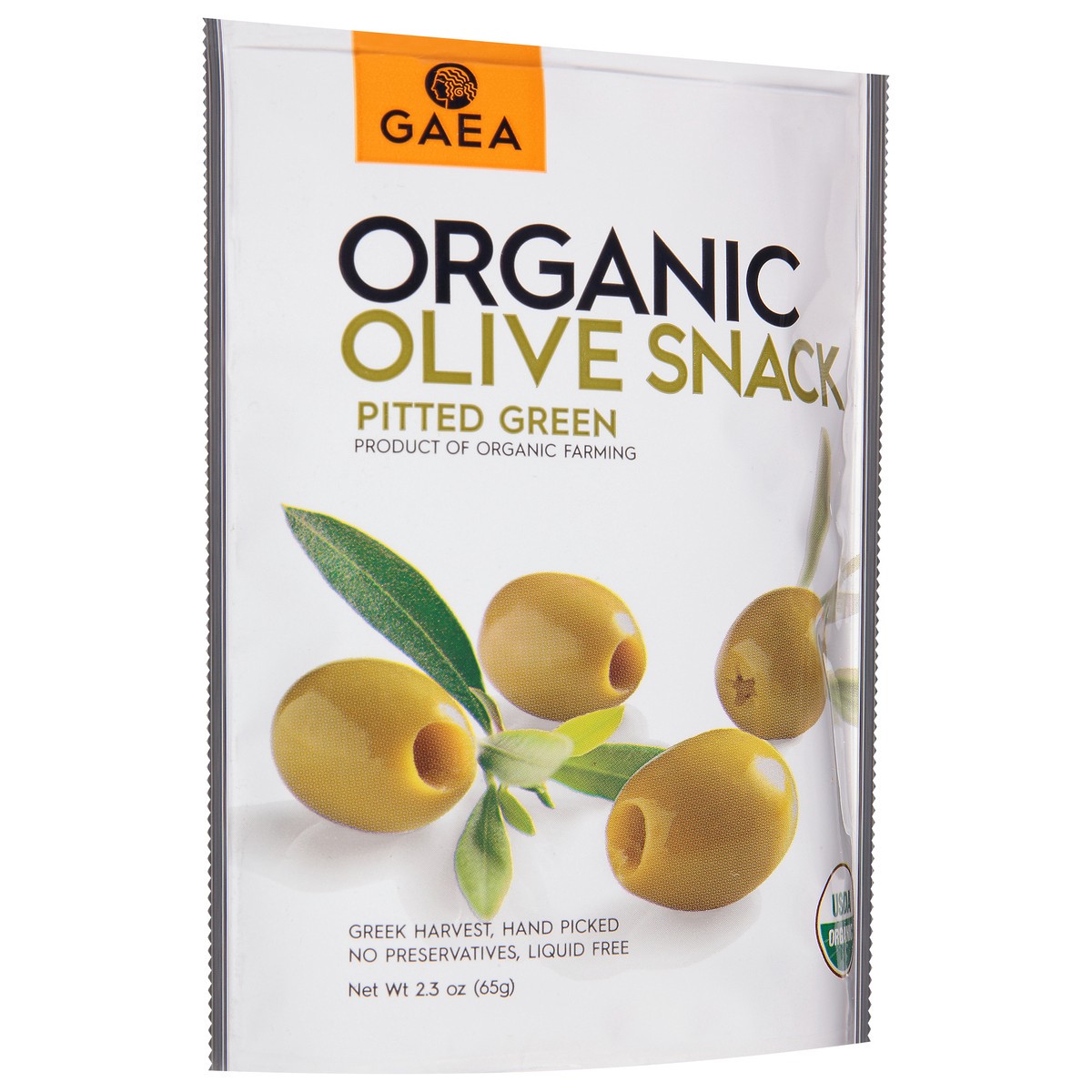 slide 9 of 12, Gaea Organic Pitted Green Olive Snack - 2.3 oz, 2.3 oz