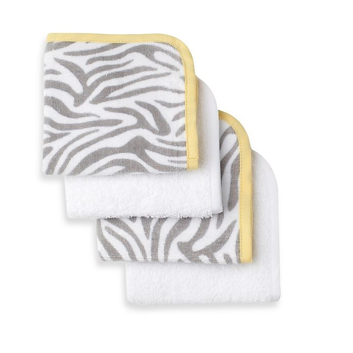 slide 1 of 1, Just Born Welcome to the Circus Woven Washcloth - Neutral, 4 ct