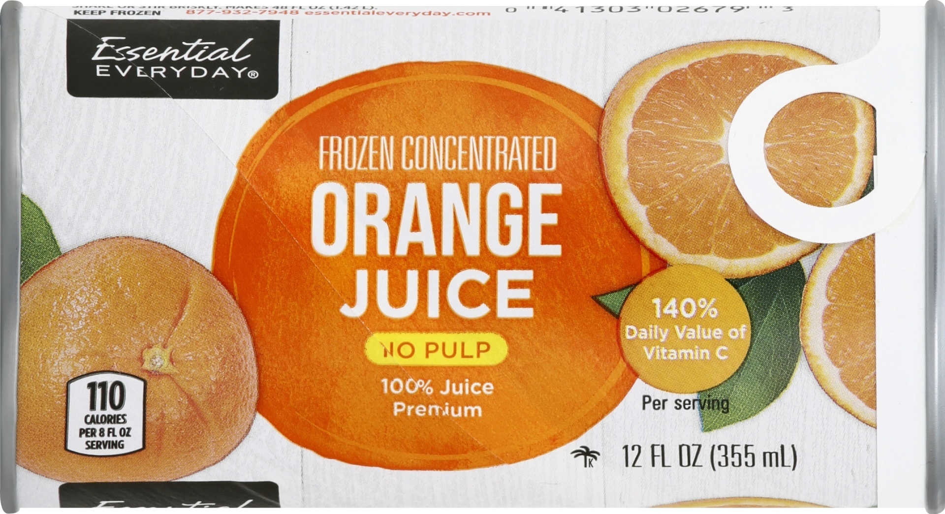 slide 1 of 1, Essential Everyday Pulp Free Orange Juice Concentrate, 12 oz