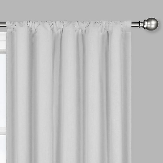 slide 3 of 3, Brookstone Zoey Solid Rod Pocket 100% Blackout Window Curtain Panel - White, 63 in