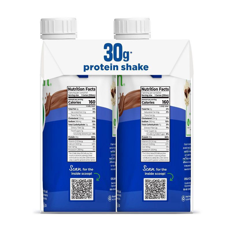 slide 3 of 3, Orgain 30g Protein Shake - Chocolate - 4pk/11 fl oz, 30 gram, 4 ct, 11 fl oz
