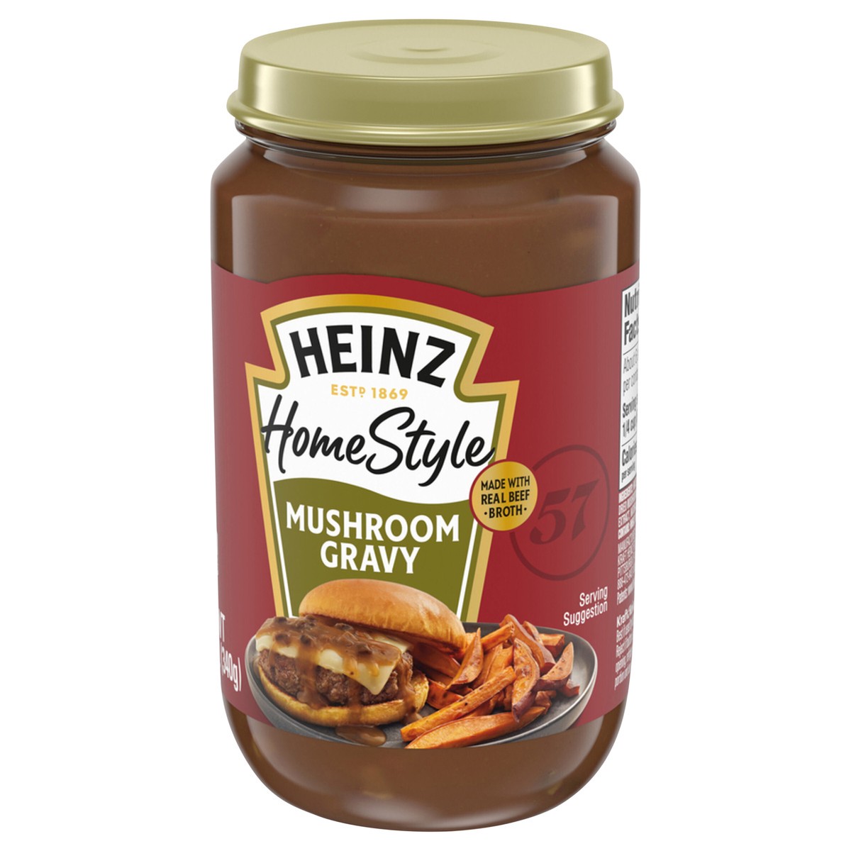 slide 7 of 9, Heinz HomeStyle Mushroom Gravy, 12 oz Jar, 12 oz