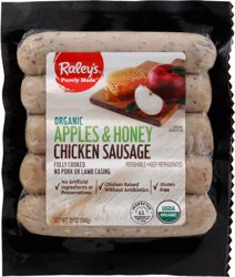 Raley's Organic Chicken Sausage, Apple & Honey 12 oz