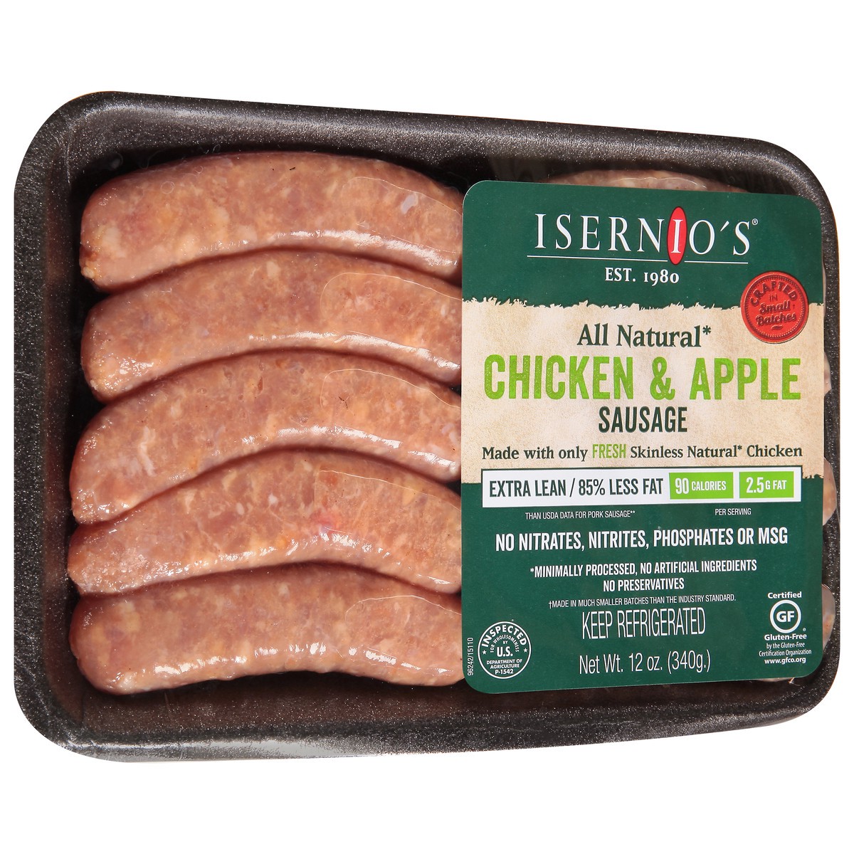 slide 4 of 14, Isernio's Chicken & Apple Sausage 12 oz, 12 oz