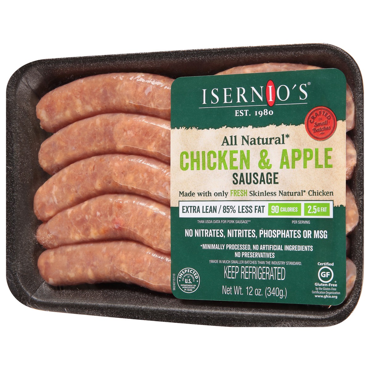 slide 7 of 14, Isernio's Chicken & Apple Sausage 12 oz, 12 oz