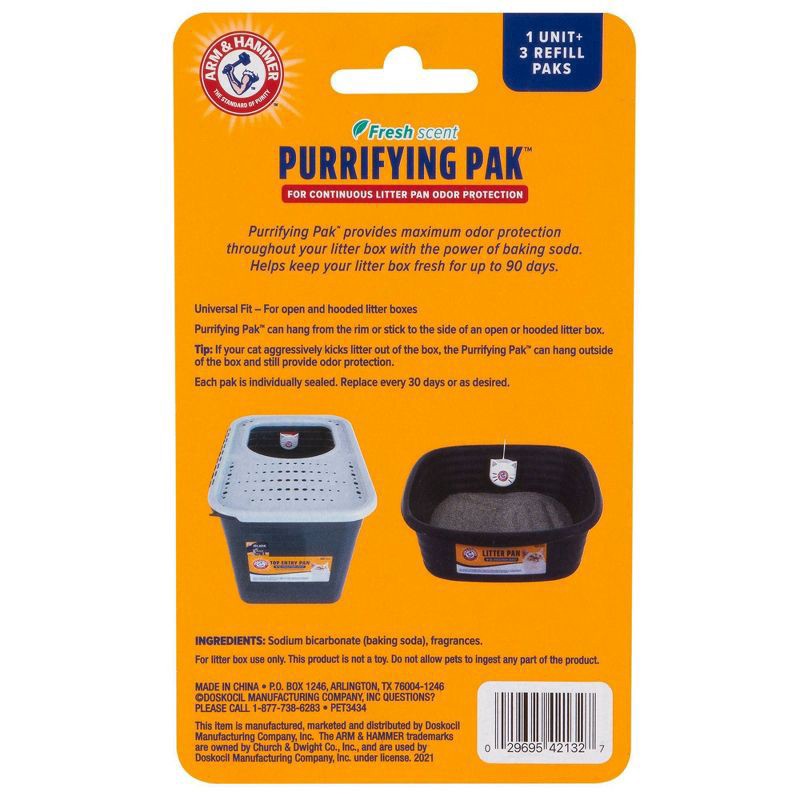 slide 2 of 6, ARM & HAMMER Litter Purrifying Pak Litter Deodorizer - 3ct, 3 ct