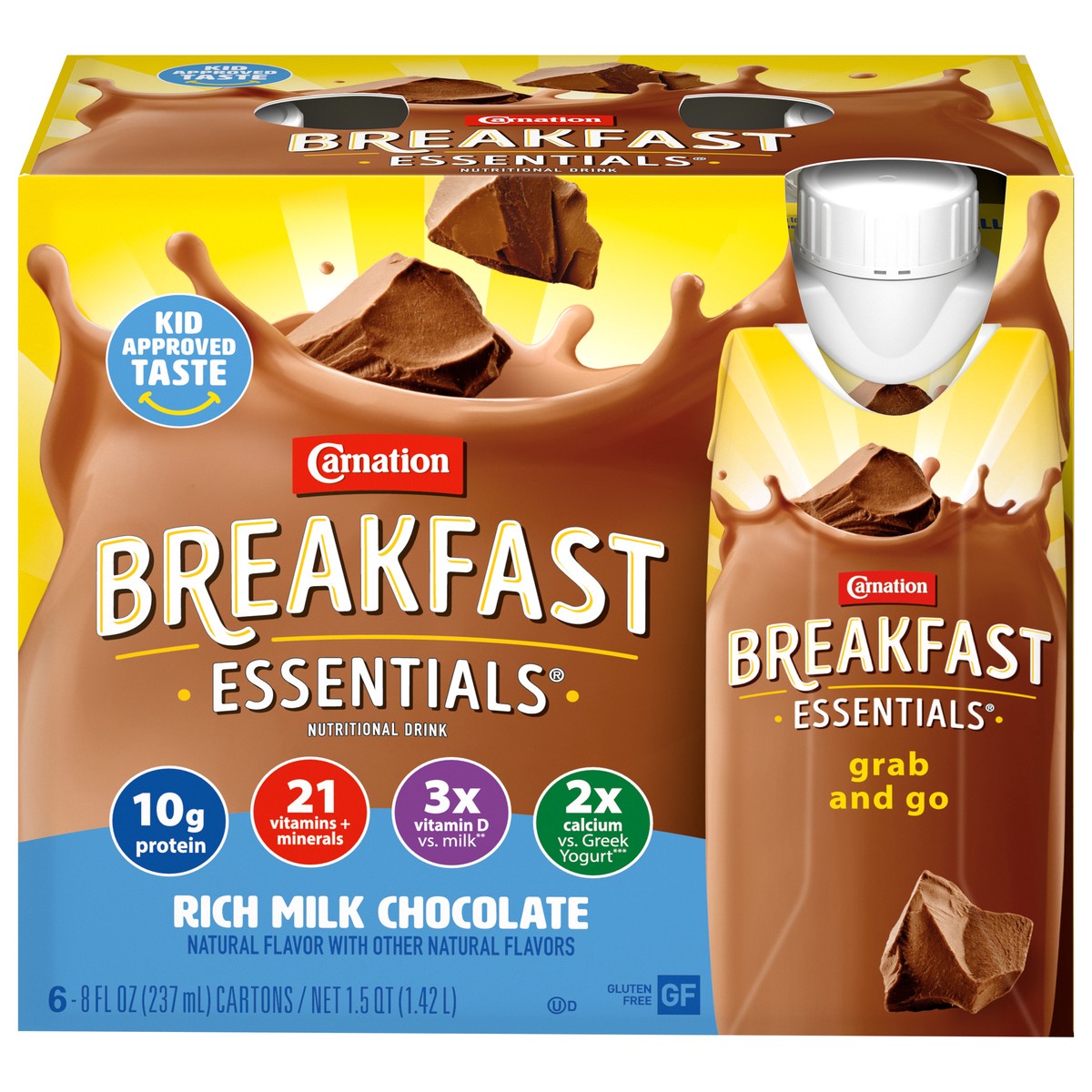 slide 1 of 9, Carnation Breakfast Essentials Ready to Drink Rich Milk Chocolate, 6 ct; 8 oz