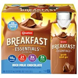 Carnation Breakfast Essentials Rich Milk Chocolate Nutritional Drink 6 - 8 fl oz Cartons